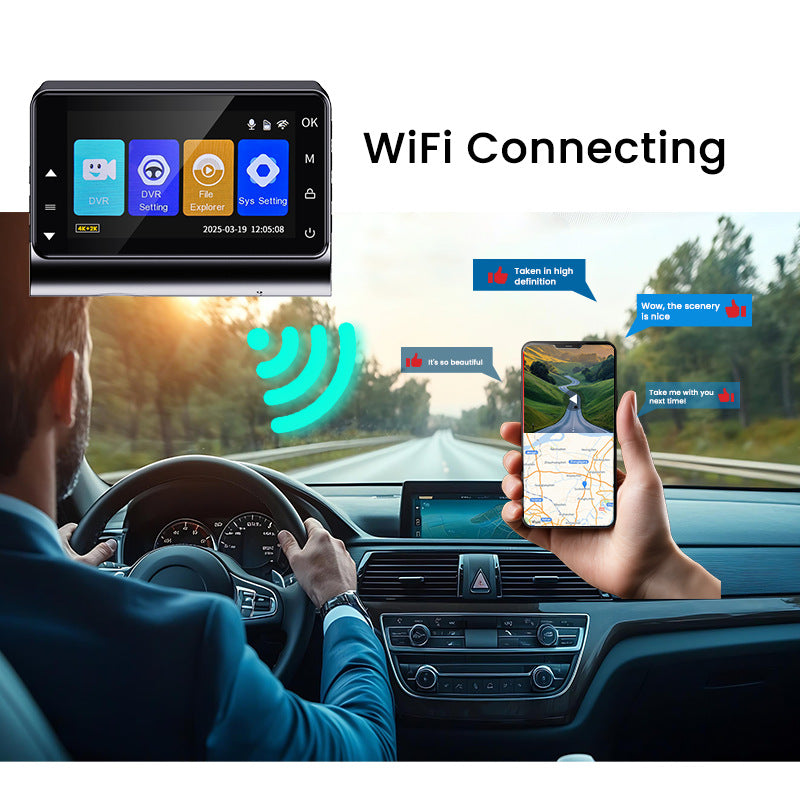 3-inch 4K 2K Front-and-rear Dual-camera HD Dash Cam