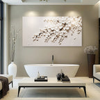 White Cherry Blossom Wall Art