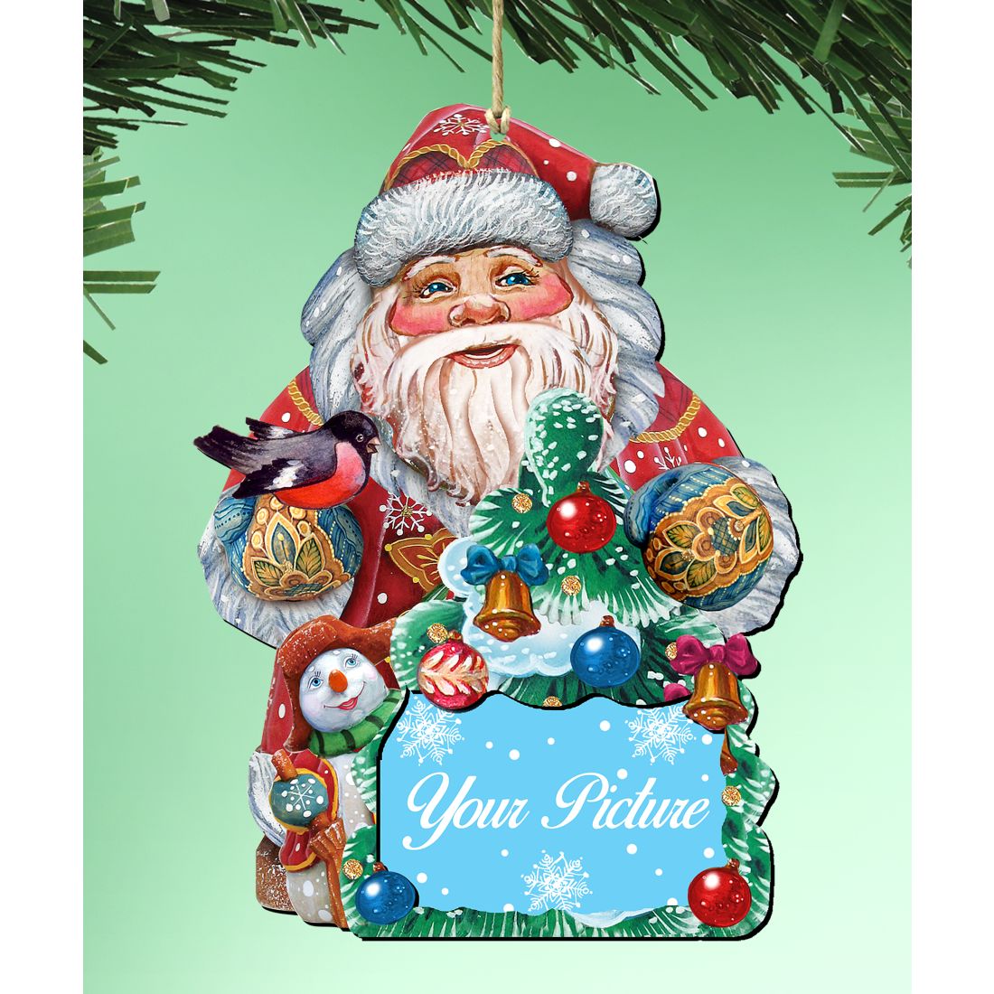 Santa Christmas Picture Frame Ornaments - Ornament for Photo - Christmas Santa Snowman Decor - 8119181PF