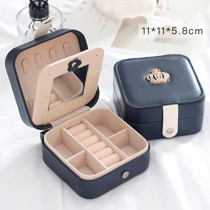1pcs Double Layer Storage Box For Men And Women Large Capacity Leather Jewelry Box Hardware Latch Travel Portable Flip Lid Palm Jewelry Box Jewelry Box for Women Girls Necklace Ring Storage Organizer 2 Layers Large PU-Leathers Jewelry Case