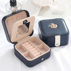 1pcs Double Layer Storage Box For Men And Women Large Capacity Leather Jewelry Box Hardware Latch Travel Portable Flip Lid Palm Jewelry Box Jewelry Box for Women Girls Necklace Ring Storage Organizer 2 Layers Large PU-Leathers Jewelry Case