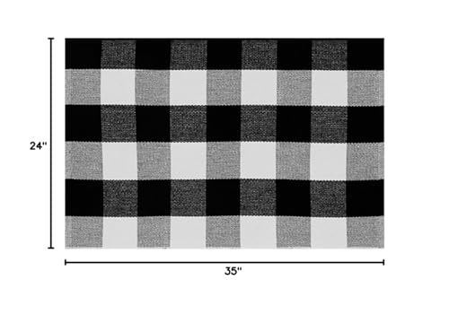 Fennco Styles Contemporary Buffalo Plaid Area Rug 24 x 35 Inch Small Rug for Living Room, Kids Room, Bedroom Décor