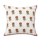 Fennco Styles Embroidered Spring Floral Decorative Throw Pillow Cover 18" W x 18" L - Flower Woven Cushion Case for Home, Couch, Living Room, Bedroom, Office and Holiday Décor