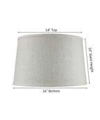 16"W x 10"H Shallow Drum Hard Back Lamp Shade Textured Oatmeal