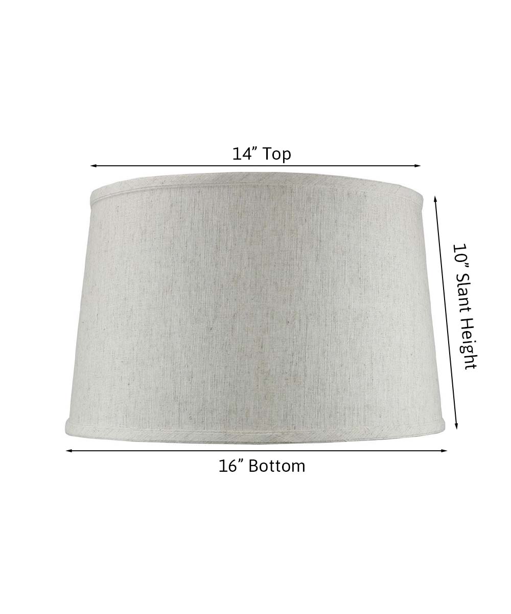 16"W x 10"H Shallow Drum Hard Back Lamp Shade Textured Oatmeal