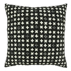 Fennco Styles Embroidered Crosses Cotton Decorative Throw Pillow Cover 20" W x 20" L - Black Woven Cushion Case for Home, Couch, Living Room, Bedroom, Office and Holiday Décor