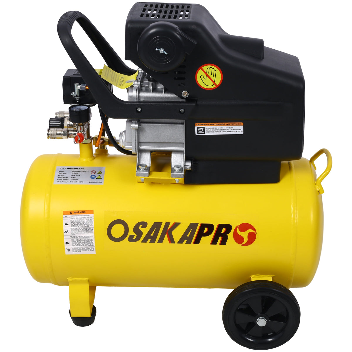 3.5HP Portable 10 Gallons Oil-Lubricated Air Compressor