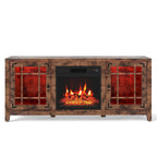 58" Fireplace TV Stand with LED Lights and 18" Electric Fireplace