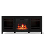 58" Fireplace TV Stand with LED Lights and 18" Electric Fireplace
