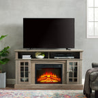 Classic TV Media Stand Modern Entertainment Console with 23" Fireplace Inset for TV Up