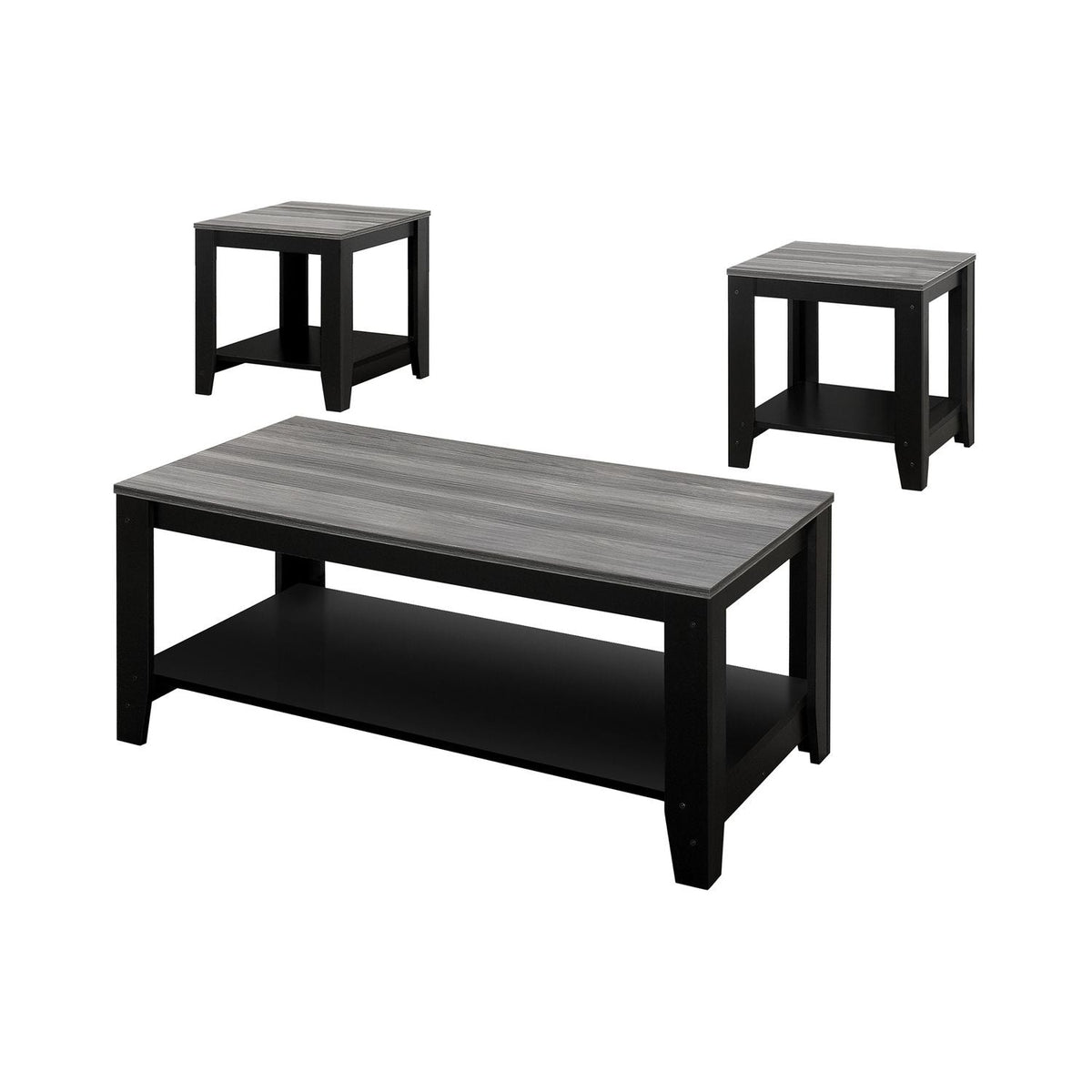 Table Set, Coffee, End, Side, Accent For Living Room Transitional (Set of 3) - Black