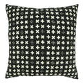 Fennco Styles Embroidered Crosses Cotton Decorative Throw Pillow Cover 20" W x 20" L - Black Woven Cushion Case for Home, Couch, Living Room, Bedroom, Office and Holiday Décor