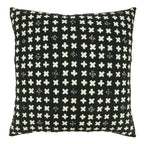 Fennco Styles Embroidered Crosses Cotton Decorative Throw Pillow Cover 20" W x 20" L - Black Woven Cushion Case for Home, Couch, Living Room, Bedroom, Office and Holiday Décor