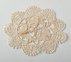 Fennco Styles Handmade All-Over Cluny Lace Cotton Doilies, 6 Inches Round, Beige (4)