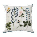 Fennco Styles Embroidered Spring Floral Decorative Throw Pillow Cover 18" W x 18" L - Flower Woven Cushion Case for Home, Couch, Living Room, Bedroom, Office and Holiday Décor