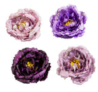 Fennco Styles Handmade Peony Napkin Rings, Set of 4 - Violet Flower Decorative Napkin Holders for Home, Dining Table, Banquet, Family Gathering, Holiday and Special Occasion