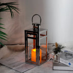 12'' High Metal Decorative Candle Lantern (Silver)