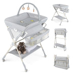 Baby Changing Table Foldable Diaper Changing Station with Storage Bag and Shelf