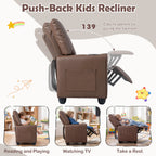 Kids Recliner Chair with Cup Holder & Adjustable Backrest