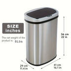 13 Gallon 50L Automatic Trash Can Touchless Motion Sensor Kitchen Garbage Bin
