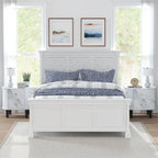 2-Drawer Nightstand Modern Faux Marble Bedside Table with Storage-White