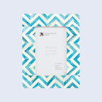 Zigzag Bone Inlay Picture Frame | Herringbone | 4x4 4x6 Turquoise White