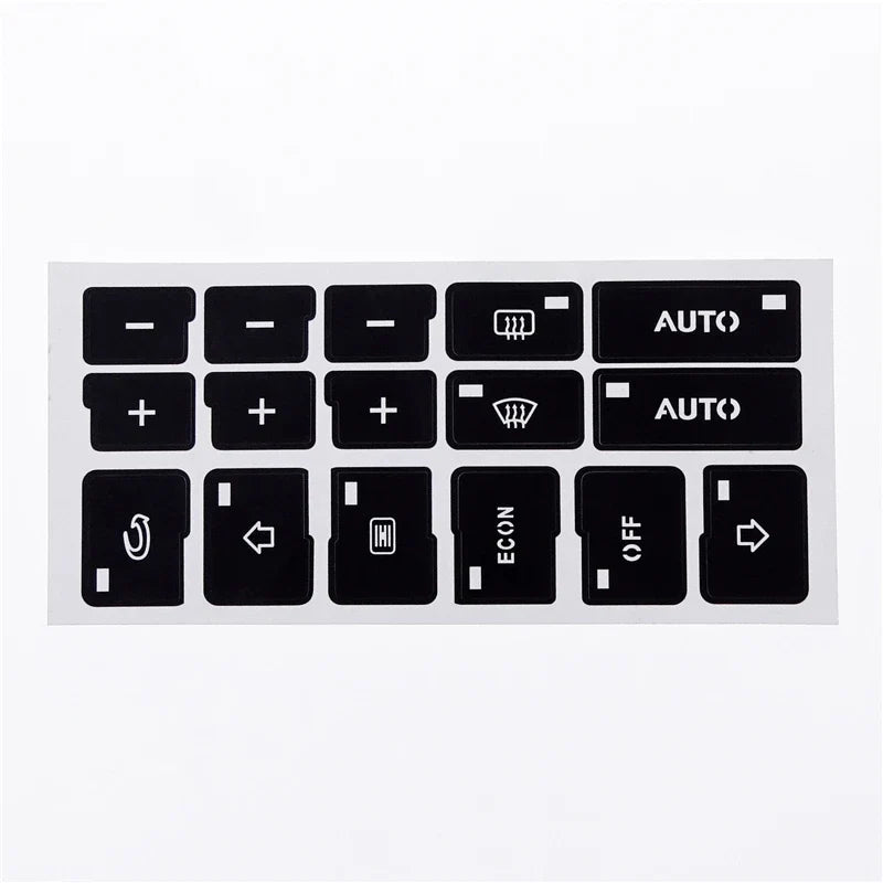 1 Pcs 16-Key AC Climate Control Button Repair Sticker Decal for Audi A4 B6 B7 2000-2004 | Climate Control Restoration Kit