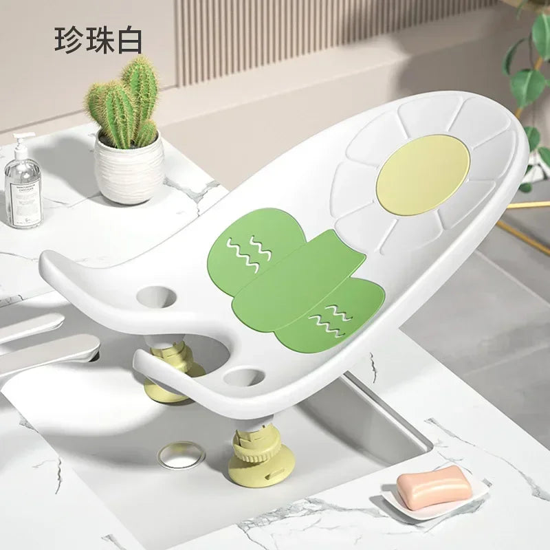 Baby Hip Washing Rack – Non-Slip Bath Tub Bracket With Shower Pad for Newborn Boys & Girls