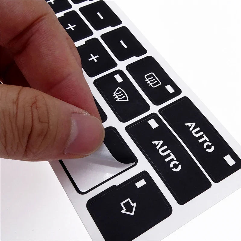 1 Pcs 16-Key AC Climate Control Button Repair Sticker Decal for Audi A4 B6 B7 2000-2004 | Climate Control Restoration Kit