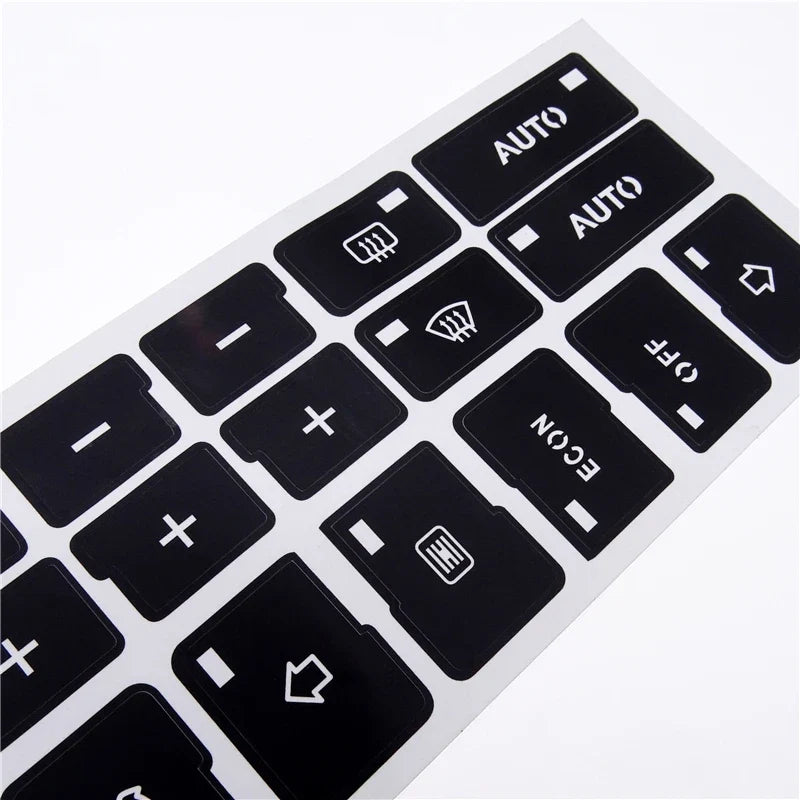 1 Pcs 16-Key AC Climate Control Button Repair Sticker Decal for Audi A4 B6 B7 2000-2004 | Climate Control Restoration Kit