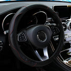 PU Carbon Fiber Leather Car Steering Wheel Cover | 14.5-15 Inch Grip Enhancer