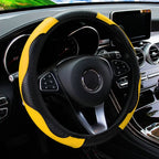 PU Carbon Fiber Leather Car Steering Wheel Cover | 14.5-15 Inch Grip Enhancer