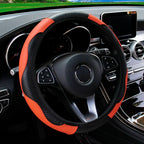 PU Carbon Fiber Leather Car Steering Wheel Cover | 14.5-15 Inch Grip Enhancer