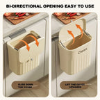12L Kitchen Trash Can Wall Mounted Hanging Trash Bin with Lid Garbage Can for Cabinet Under Sink Waste Garbage Compost Bin Trash