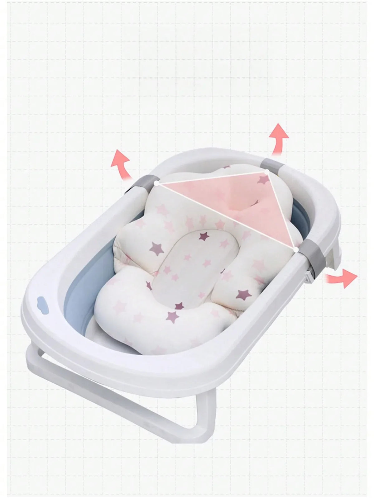 Newborn Baby Bath Net – Non-Slip Suspension Mat for Bath Tub, Adjustable Sitting and Lying Frame