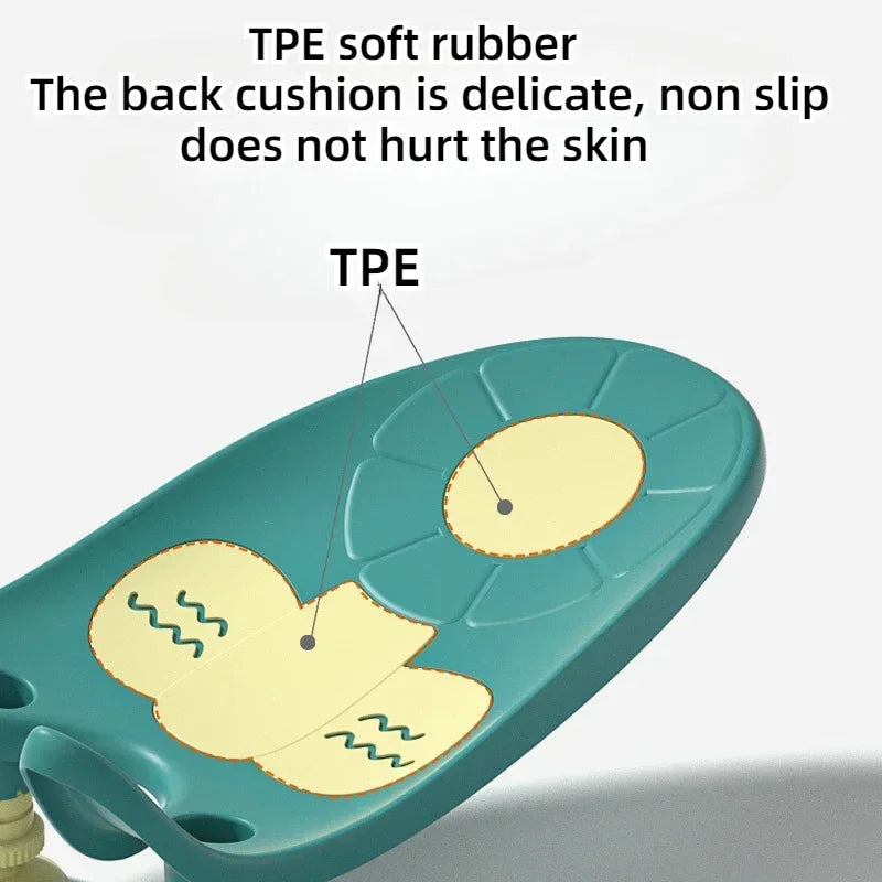 Baby Hip Washing Rack – Non-Slip Bath Tub Bracket With Shower Pad for Newborn Boys & Girls