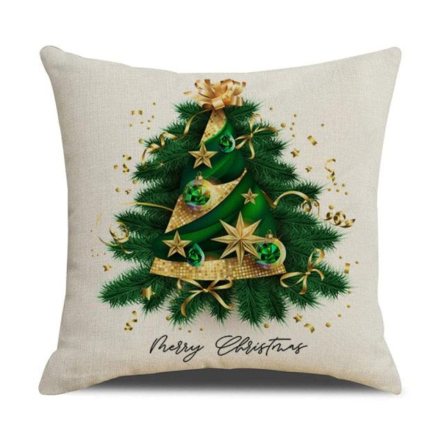 Christmas Green Stripe Pattern Cotton Linen Throw Pillow Christmas Stripe Pillow Cases Christmas Green Decorative Cushion Cover Cotton Linen Pillowcase Indoor Sofa Decorations Home Sofa Decorative Pillowcase 45X45CM