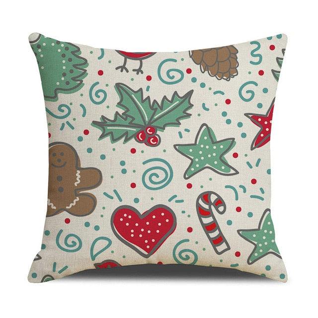 Christmas Green Stripe Pattern Cotton Linen Throw Pillow Christmas Stripe Pillow Cases Christmas Green Decorative Cushion Cover Cotton Linen Pillowcase Indoor Sofa Decorations Home Sofa Decorative Pillowcase 45X45CM