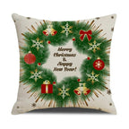 Christmas Green Stripe Pattern Cotton Linen Throw Pillow Christmas Stripe Pillow Cases Christmas Green Decorative Cushion Cover Cotton Linen Pillowcase Indoor Sofa Decorations Home Sofa Decorative Pillowcase 45X45CM