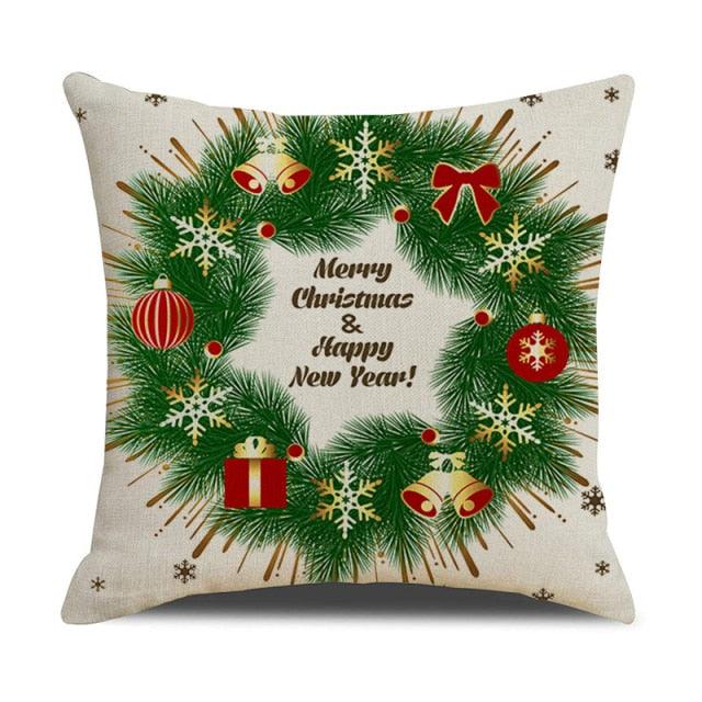 Christmas Green Stripe Pattern Cotton Linen Throw Pillow Christmas Stripe Pillow Cases Christmas Green Decorative Cushion Cover Cotton Linen Pillowcase Indoor Sofa Decorations Home Sofa Decorative Pillowcase 45X45CM