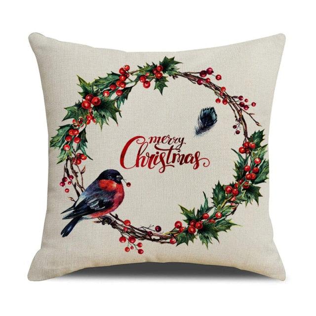Christmas Green Stripe Pattern Cotton Linen Throw Pillow Christmas Stripe Pillow Cases Christmas Green Decorative Cushion Cover Cotton Linen Pillowcase Indoor Sofa Decorations Home Sofa Decorative Pillowcase 45X45CM