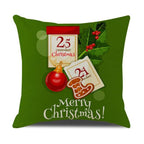 Christmas Green Stripe Pattern Cotton Linen Throw Pillow Christmas Stripe Pillow Cases Christmas Green Decorative Cushion Cover Cotton Linen Pillowcase Indoor Sofa Decorations Home Sofa Decorative Pillowcase 45X45CM