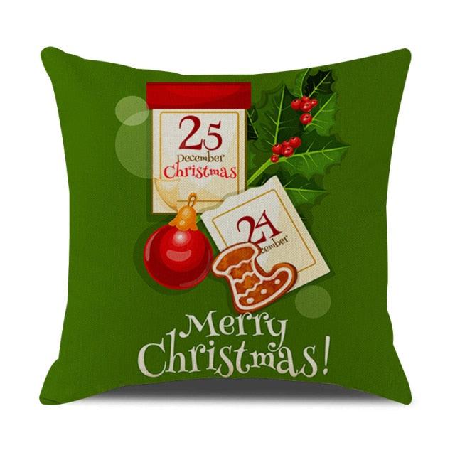 Christmas Green Stripe Pattern Cotton Linen Throw Pillow Christmas Stripe Pillow Cases Christmas Green Decorative Cushion Cover Cotton Linen Pillowcase Indoor Sofa Decorations Home Sofa Decorative Pillowcase 45X45CM
