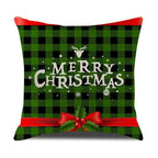Christmas Green Stripe Pattern Cotton Linen Throw Pillow Christmas Stripe Pillow Cases Christmas Green Decorative Cushion Cover Cotton Linen Pillowcase Indoor Sofa Decorations Home Sofa Decorative Pillowcase 45X45CM