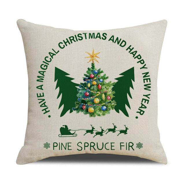 Christmas Green Stripe Pattern Cotton Linen Throw Pillow Christmas Stripe Pillow Cases Christmas Green Decorative Cushion Cover Cotton Linen Pillowcase Indoor Sofa Decorations Home Sofa Decorative Pillowcase 45X45CM