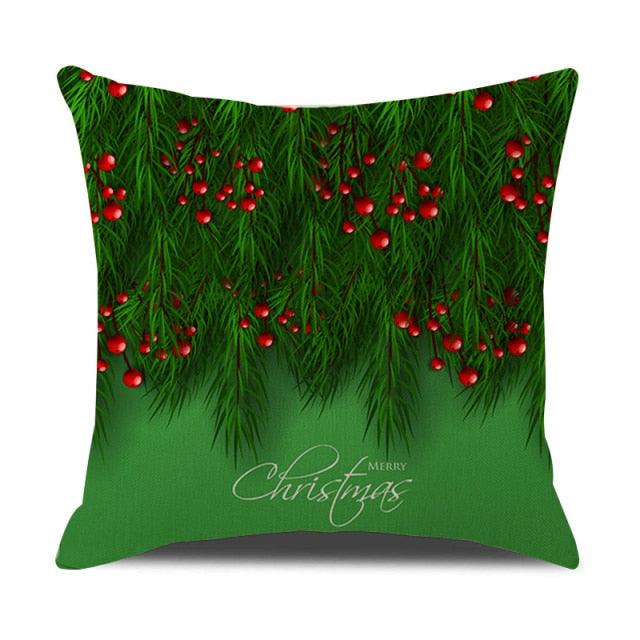 Christmas Green Stripe Pattern Cotton Linen Throw Pillow Christmas Stripe Pillow Cases Christmas Green Decorative Cushion Cover Cotton Linen Pillowcase Indoor Sofa Decorations Home Sofa Decorative Pillowcase 45X45CM