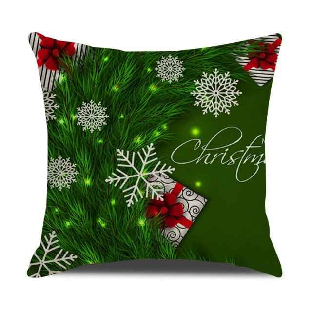 Christmas Green Stripe Pattern Cotton Linen Throw Pillow Christmas Stripe Pillow Cases Christmas Green Decorative Cushion Cover Cotton Linen Pillowcase Indoor Sofa Decorations Home Sofa Decorative Pillowcase 45X45CM