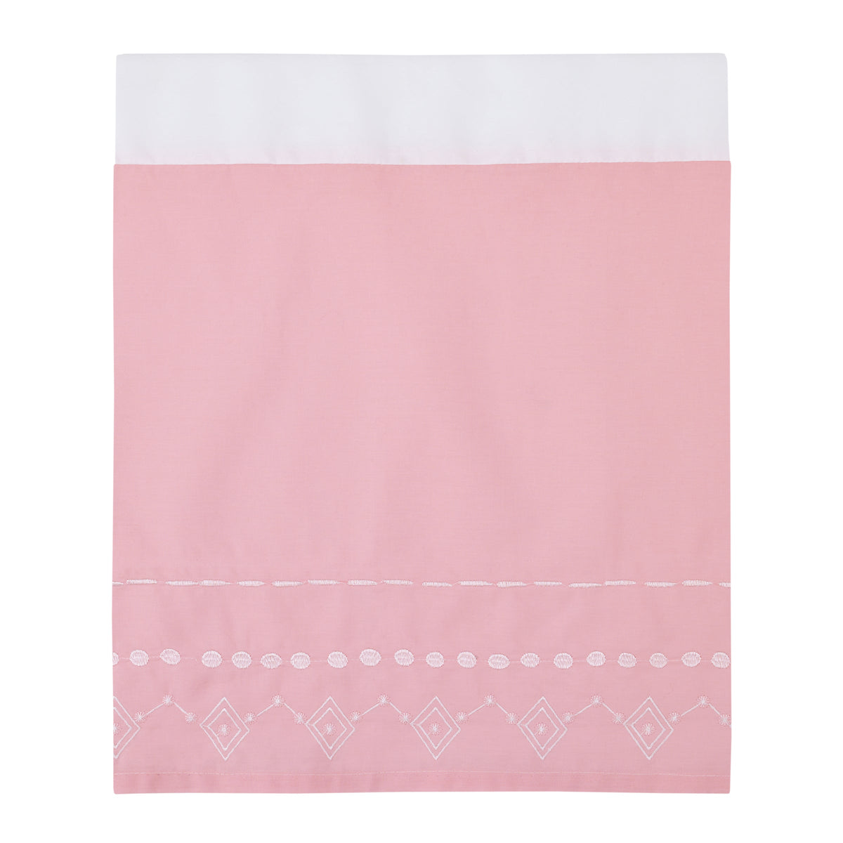 NoJo Tropical Flamingo Pink & White 100% Cotton 4 Piece Nursery Crib Bedding Set - Embroidered Quilt, Fitted Sheet, Dust Ruffle, and Diaper Stacker