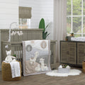 Mama's Little Llama Grey, White and Charcoal 4 Piece Nursery Crib Bedding Set - Comforter, Crib Sheet, Dust Ruffle and Nursery Organizer