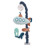 Explore Dream Discover Light Blue, Navy, and Aqua Submarine Plush Musical Mobile